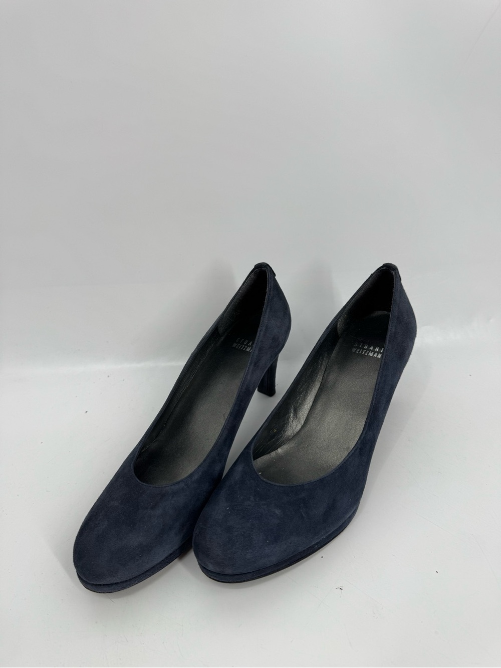 Stuart Weitzman Marymid Royal Blue Suede Pump Heels Shoes Platform Size